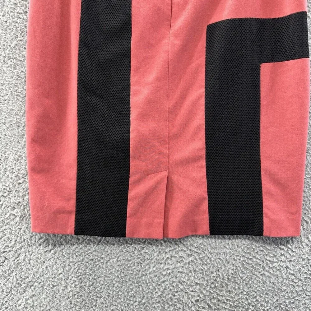 Nine West‎ Skirt Women's 8 Coral & Black Lined Back Slit Tube Skirt Women's 8
